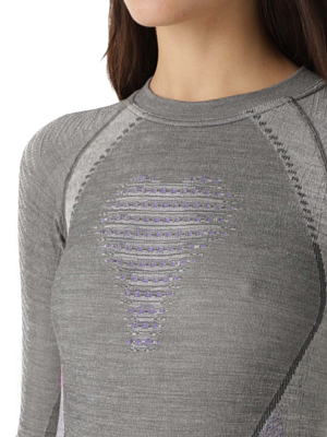 Футболка с длинным рукавом UYN Fusyon Lady Underwear Shirt Long Sleeves Anthracite/Purple/Pink