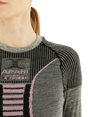 Футболка с длинным рукавом X-Bionic X-B Apani 4,0 Merino W Black/Grey/Magnolia