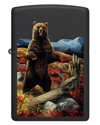 Зажигалка Zippo Linda Picken Черный/Медведь