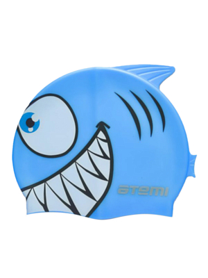 Шапочка для плавания Atemi Рыбка- Голубой