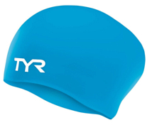 Шапочка для плавания TYR 2021-22 Long Hair Wrinkle-Free Silicone Cap Голубой
