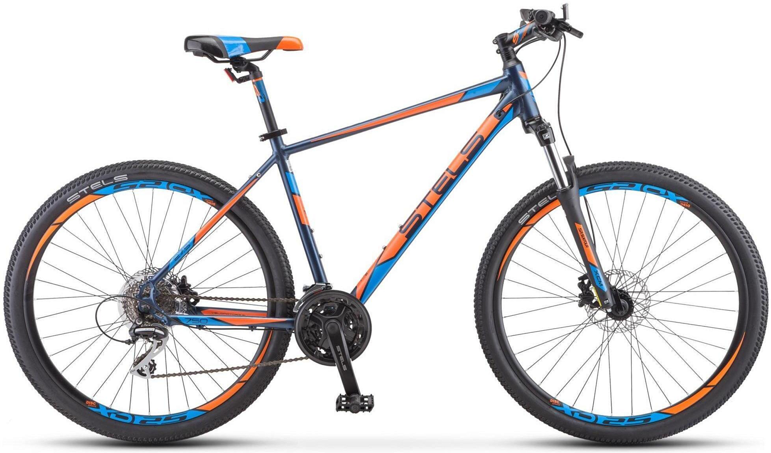 Велосипед Stels Navigator 750 D 27.5 V010 2020 Синий/оранжевый