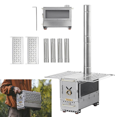 Печка Naturehike Icefield Ranger Desktop Firewood Stove Silver