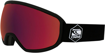 Маска горнолыжная Carve Shoots 6167 Matt black, Rose lens, Red Iridium