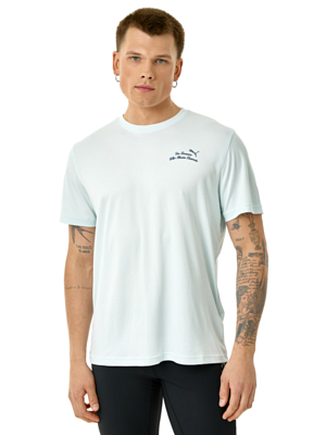 Футболка беговая Puma Graphics Slogan Peaceful Blue