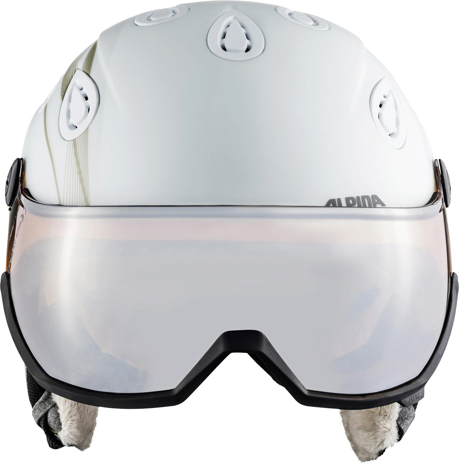 Зимний шлем с визором Alpina Grap Visor HM White/Prosecco Matt