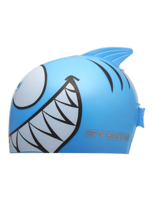 Шапочка для плавания Atemi Рыбка- Голубой