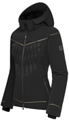 (*) Куртка горнолыжная с воротником Descente 2020-21 Amelia+Natural fur Black+Beige fur