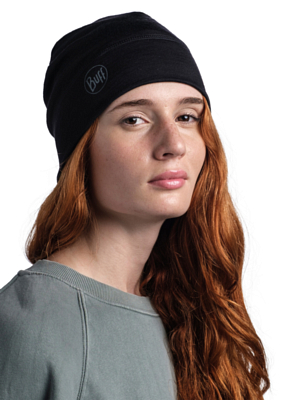 Шапка Buff Merino Lightweight Beanie Solid Black