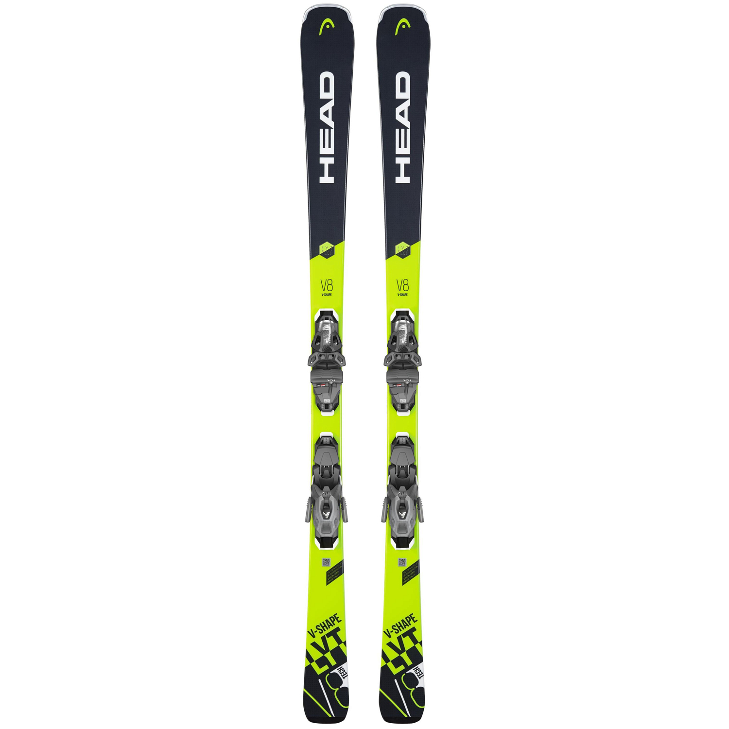 Горные лыжи с креплениями HEAD 2018-19 V-Shape V8 SW LYT PR+PR 11 GW BRAKE 85 yellow [G] black/neon yellow