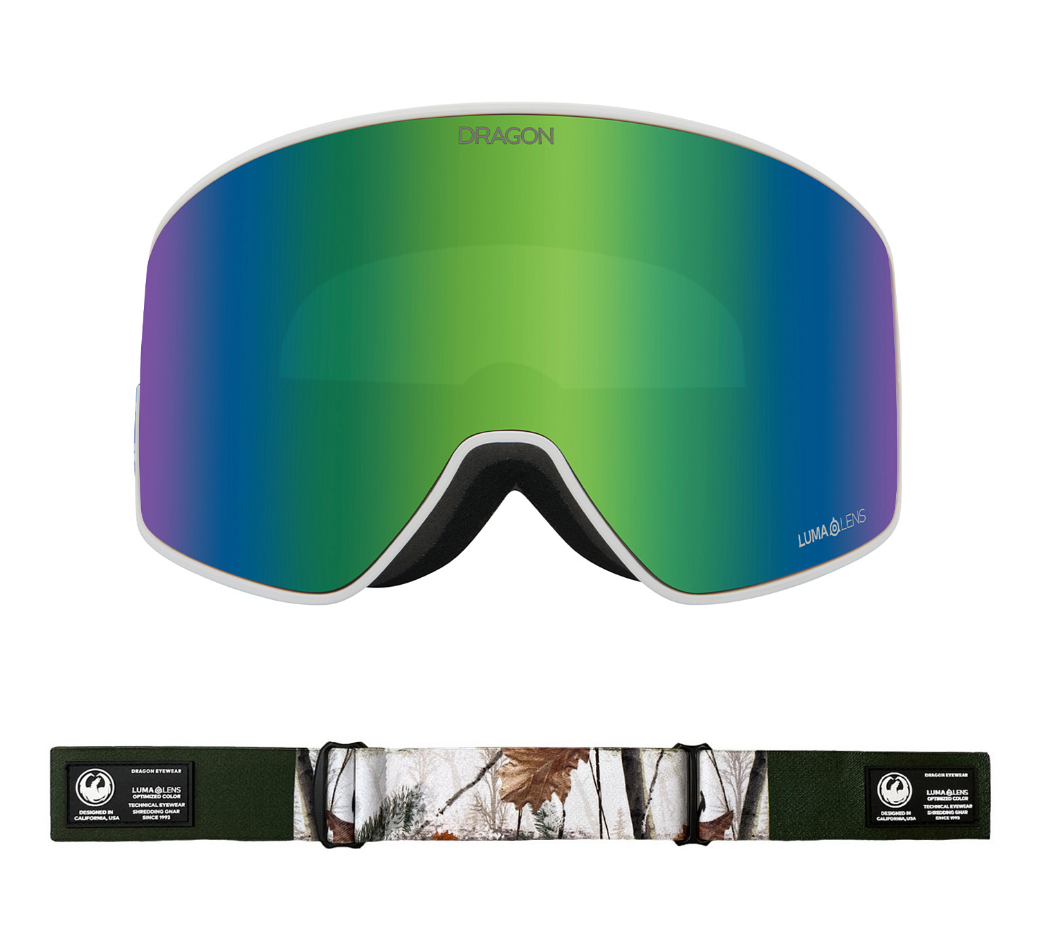 Очки горнолыжные Dragon PXV2 Alpine Camo/LL Green Ion + LL Amber