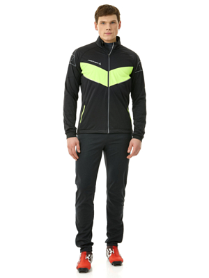 Куртка беговая FISCHER Basic Black/Lime