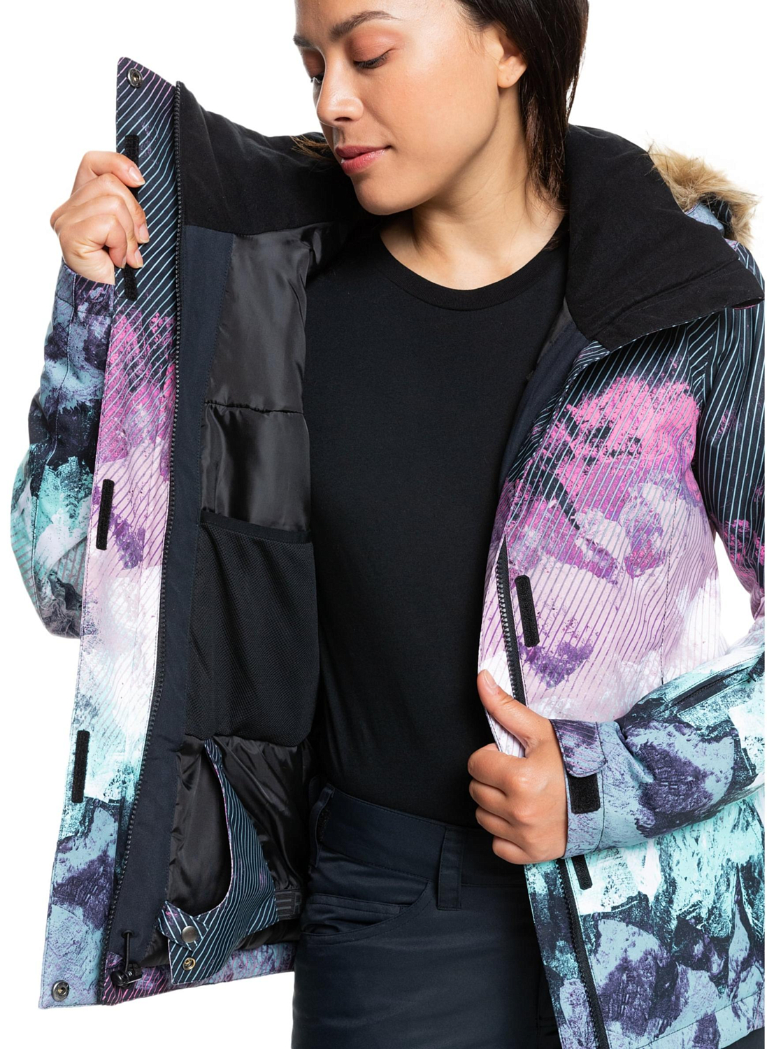 Куртка сноубордическая Roxy Jet Ski Snow Jacket True Black Pokhara