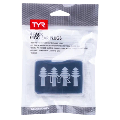 Беруши для плавания TYR Беруши для бассейна TYR Ergo Flex Ear Plugs - 4 Pack (2 Pairs) Белый