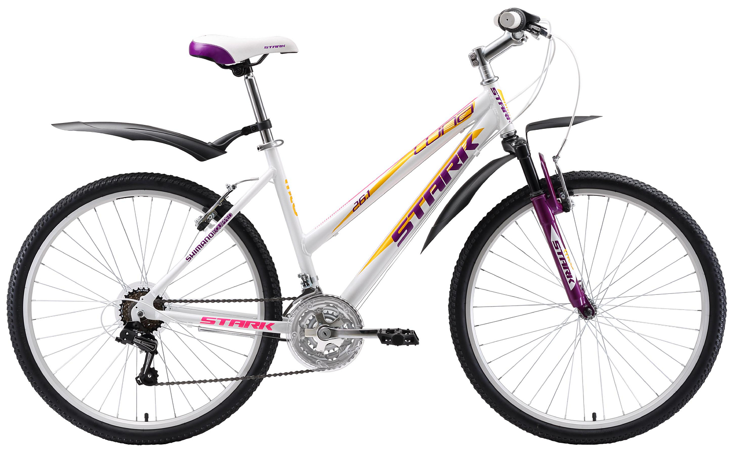 Велосипед Stark Luna 26.1 V 2018 white/purple/yellow