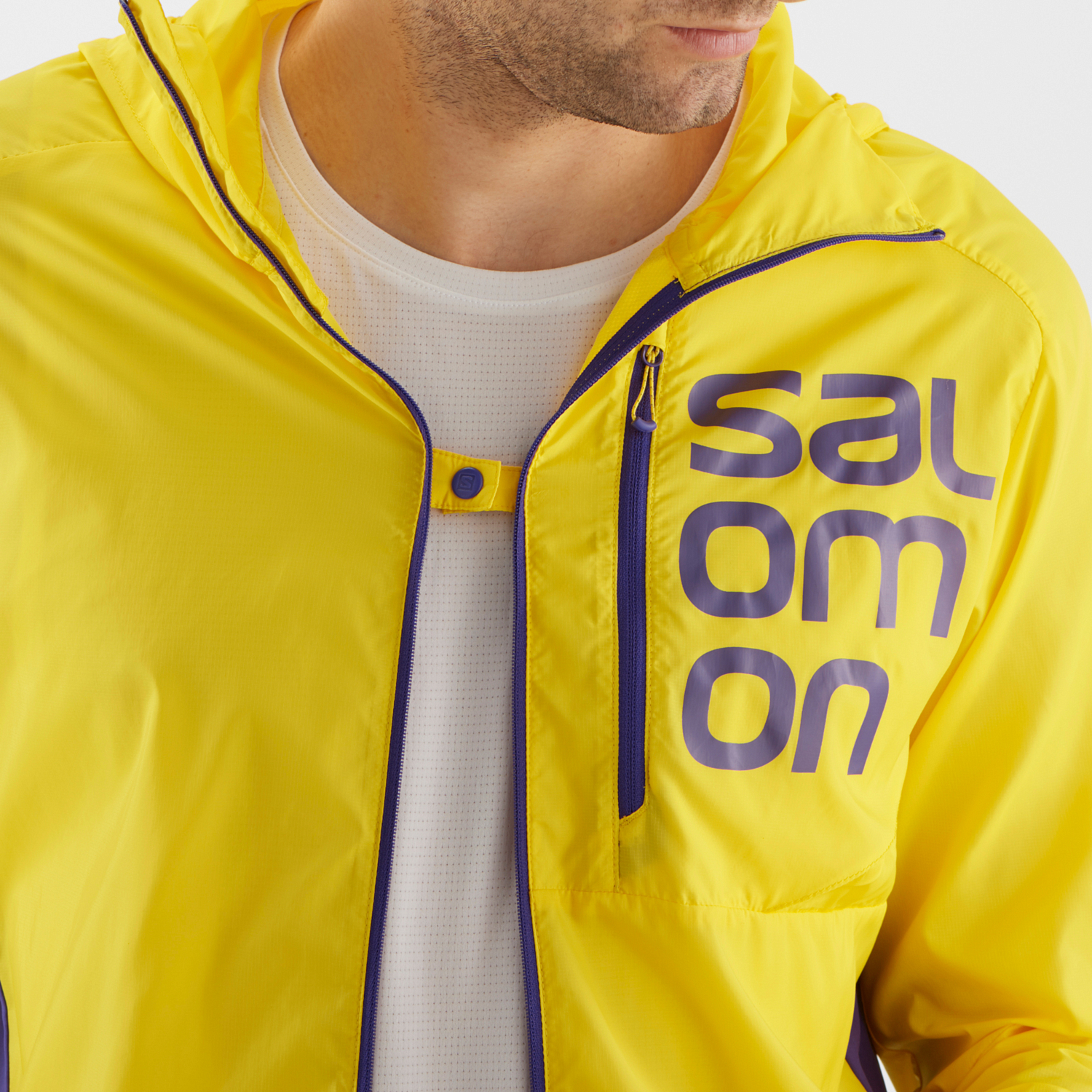 Куртка беговая SALOMON Bonatti Cross Fz Empire Yellow/Deep Blue