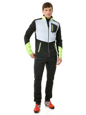 Куртка беговая FISCHER Softshell Warm Black/Grey