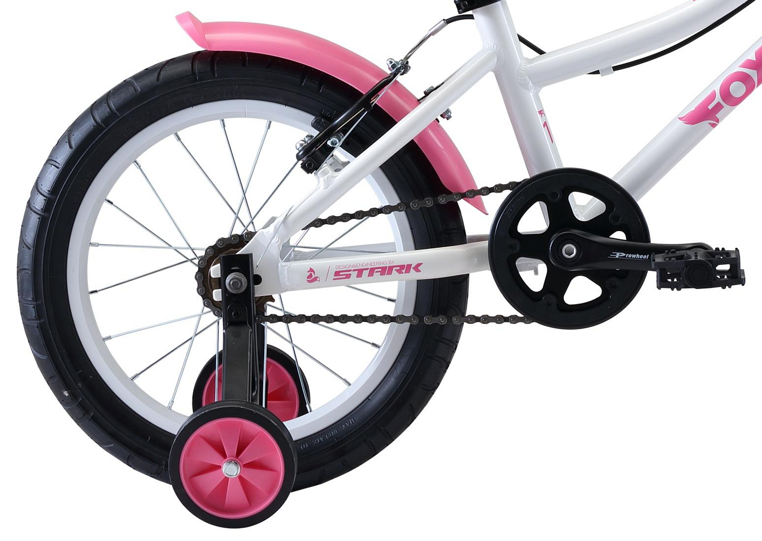 Велосипед Stark Foxy 16 2020 белый/розовый
