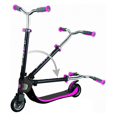 Самокат детский Globber Foldable Flow 125 Черно-Розовый