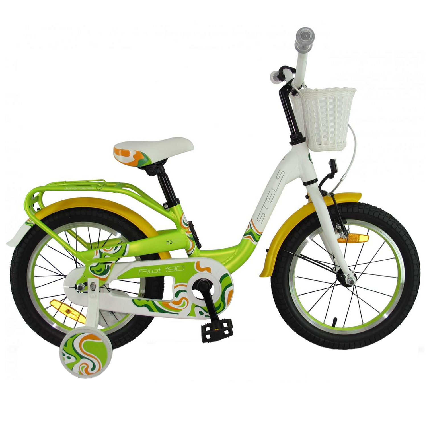 Велосипед Stels 16 Pilot 190 2024 Зеленый/Желтый/Белый