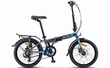 Велосипед Stels Pilot 630 MD V010 20 2022 серый/синий