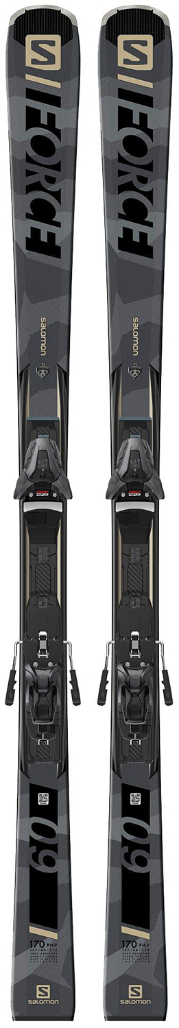 Горные лыжи с креплениями SALOMON 2020-21 E S/FORCE 9 + M11 GW Black/Grey L80