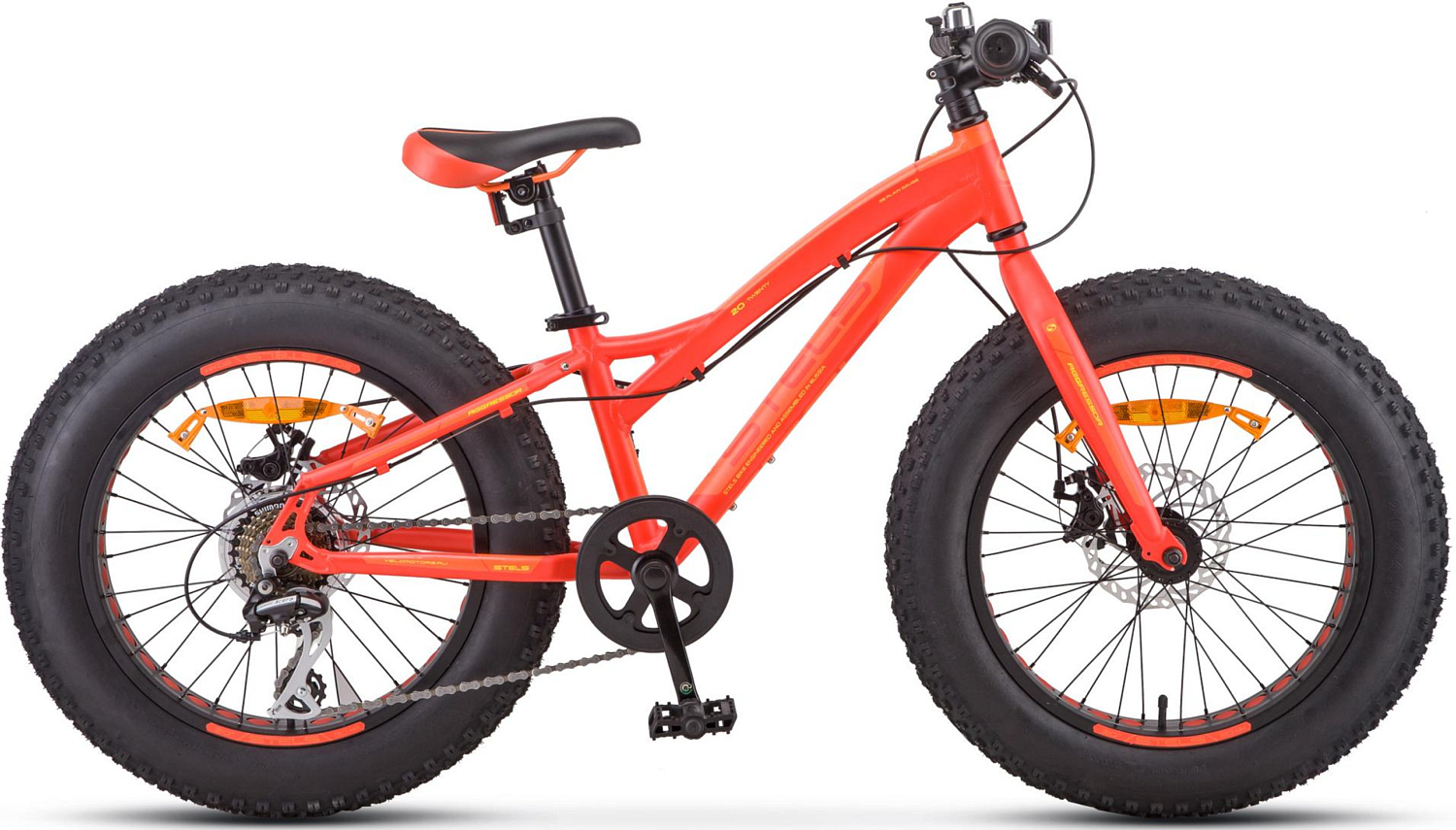 Велосипед Stels Aggressor MD (FAT) V010 20 2021 неоновый-красный