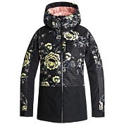 Куртка сноубордическая Roxy 2018-19 SNOWFLAKE TRUE BLACK_TORAH'S ROSES