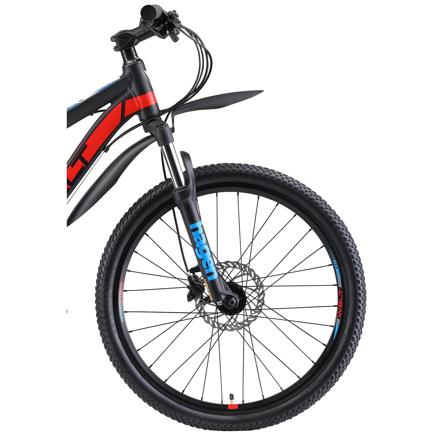 Велосипед Welt Peak 24 HD 2019 matt black/blue/red