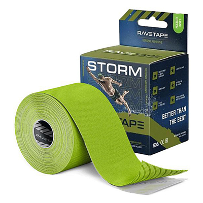 Кинезиотейп RaveTape Storm 5×5 Lime