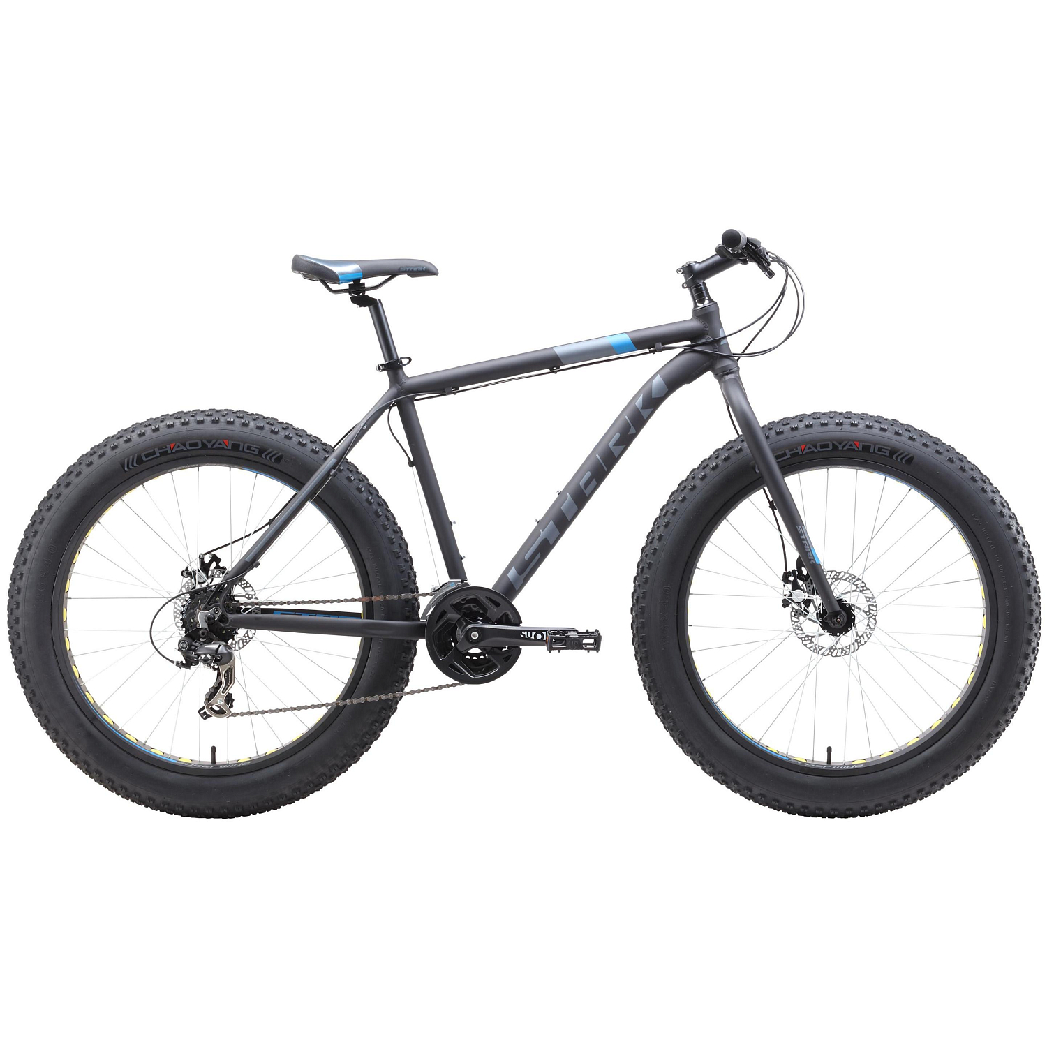 Велосипед Stark Fat 26.2 D 2019 Черный/Голубой/Серый