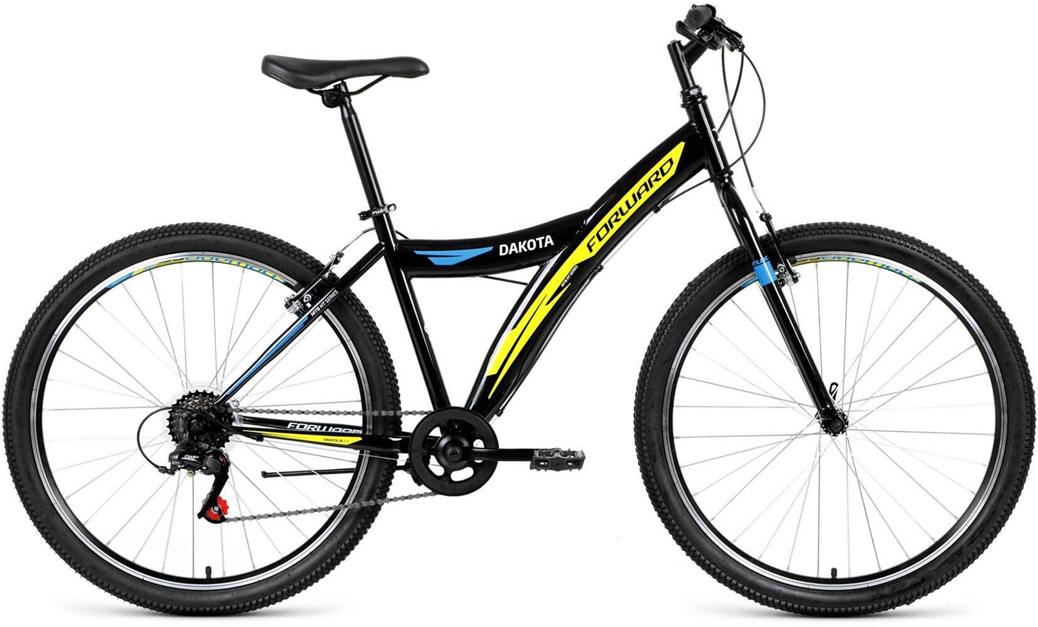 Велосипед Forward Dakota 26 1.0 2019 Черный/Желтый
