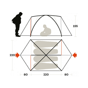 Палатка Ferrino Lhotse 4 Orange