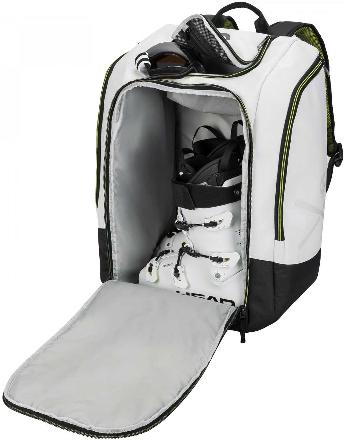 Сумка для ботинок HEAD Rebels Racing Backpack 50 литров White/Black/Neon Yellow