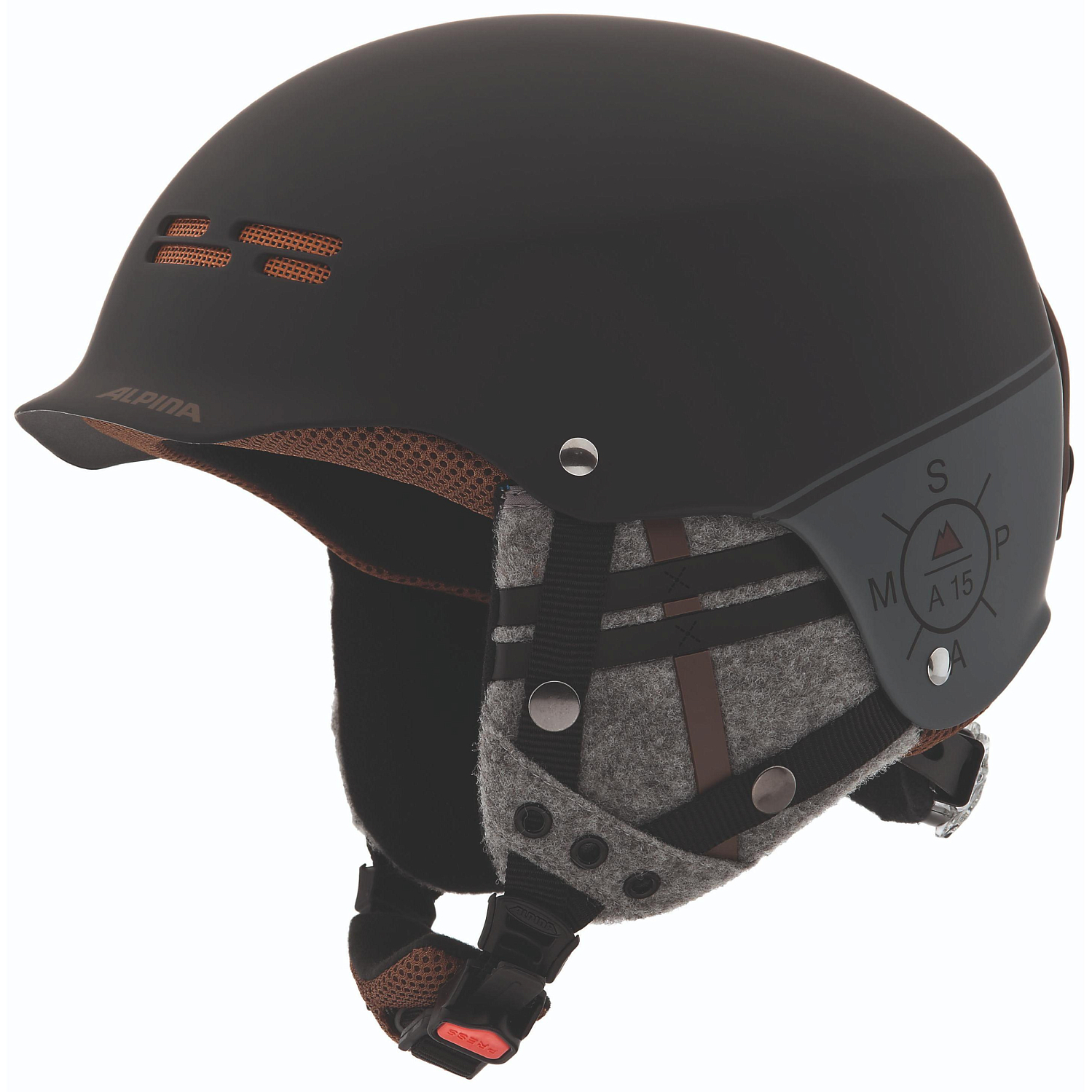 Зимний Шлем Alpina SPAM CAP black-bronce matt