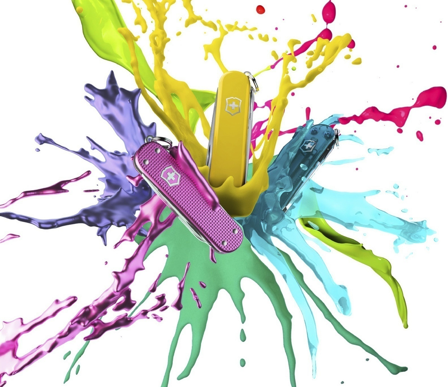Нож Victorinox брелок Classic SD Colors &quot;Falling Snow&quot;, 58 мм, 7 функций белый