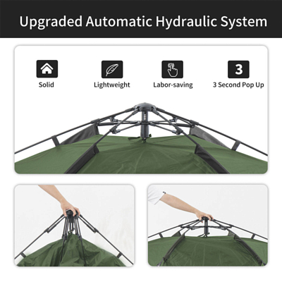 Naturehike Automatic Tent For 3 People Forest Green