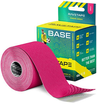 Кинезиотейп RaveTape Base 5×5 Pink
