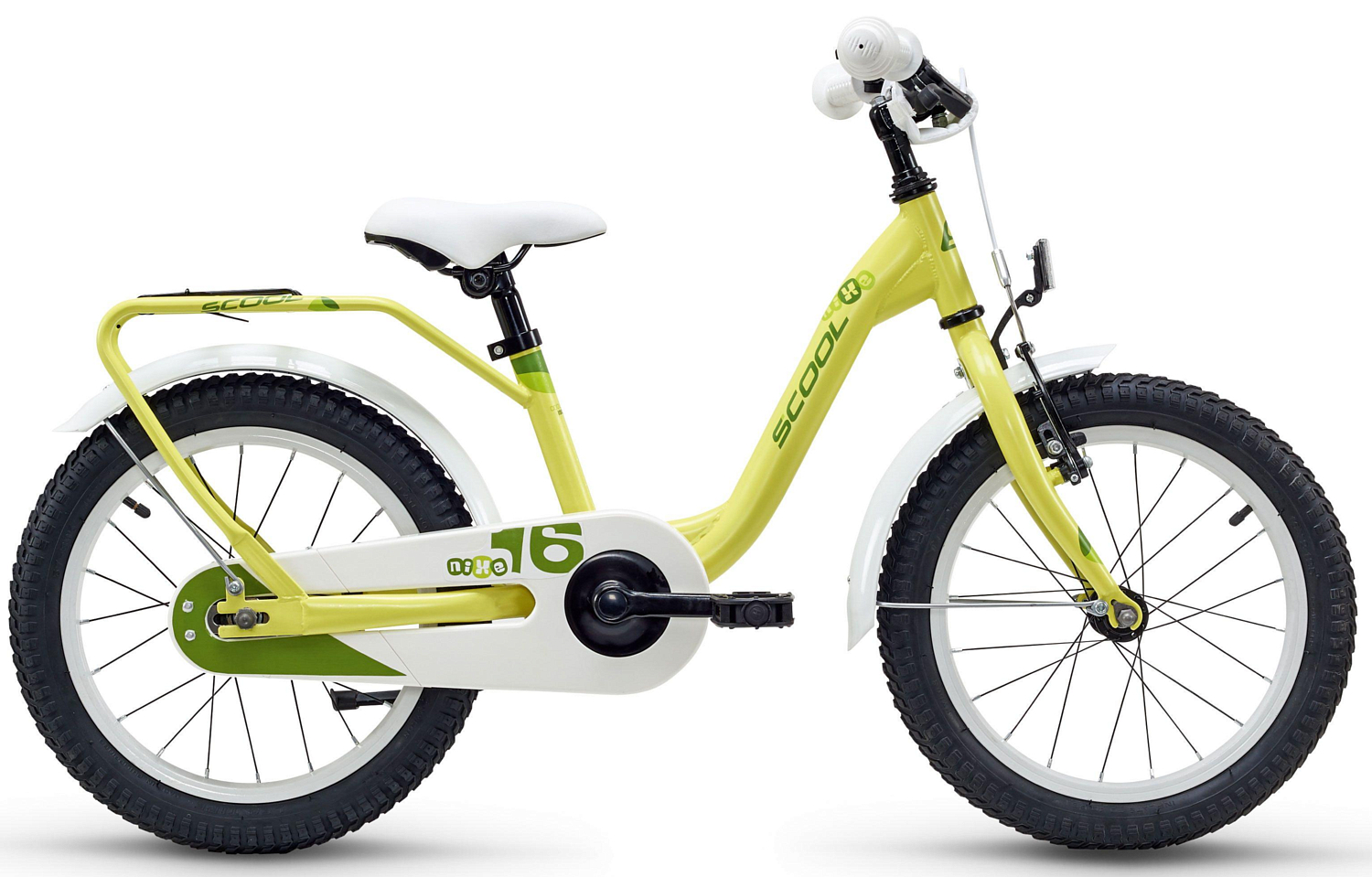 Велосипед Scool niXe Steel 16 2018 yellow/green
