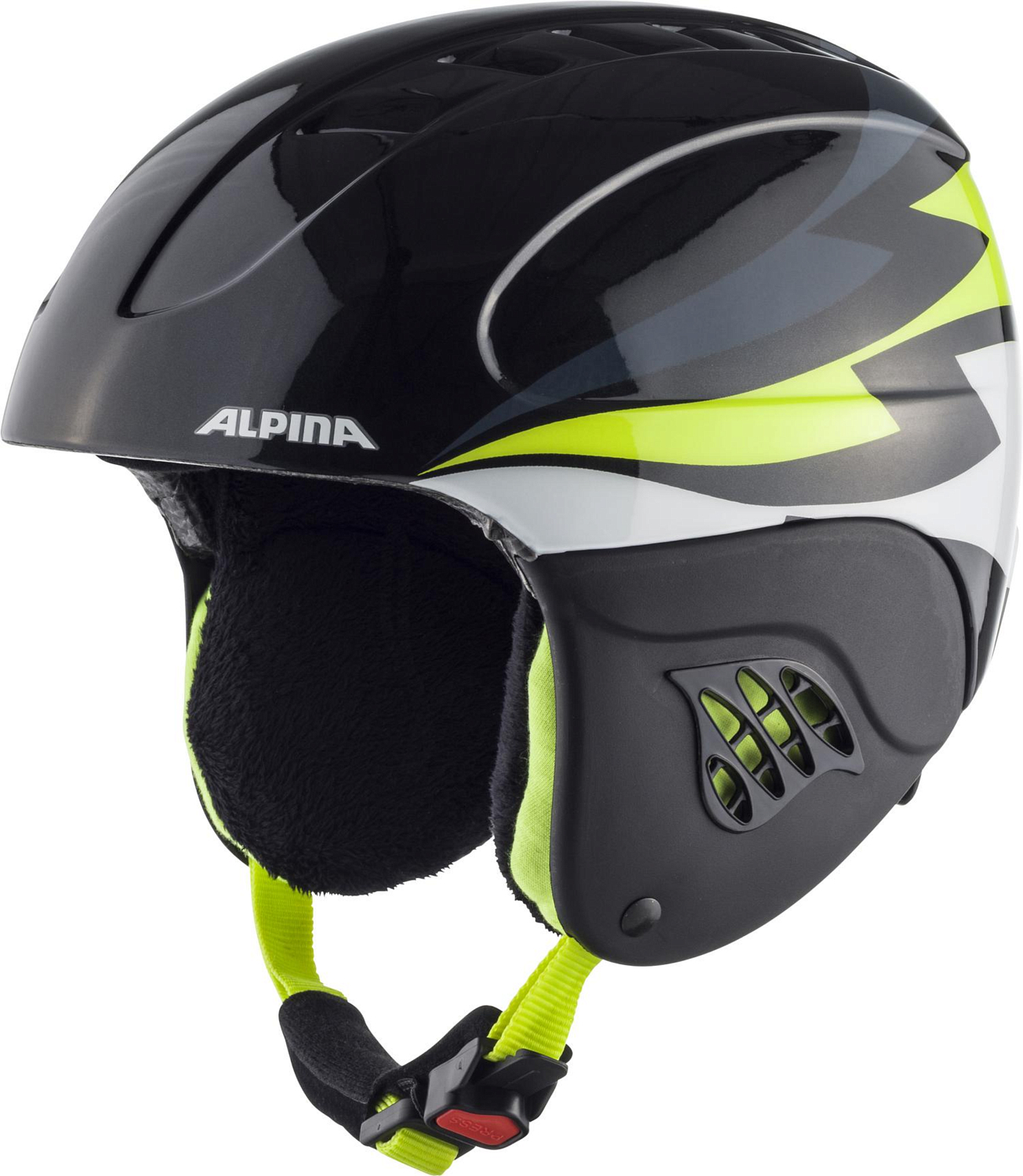 Шлем детский ALPINA Carat Charcoal/Neon Yellow