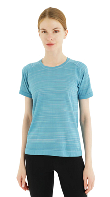 Футболка беговая Accapi Ecocycle Women'S Short Sleeve Shirt Scrapes Sea/Turquoise