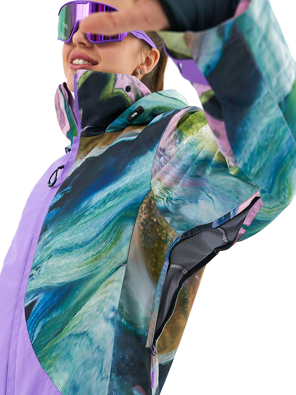 Комбинезон сноубордический COOL ZONE Frida Принт Абстракция/Светло-Фиолетовый