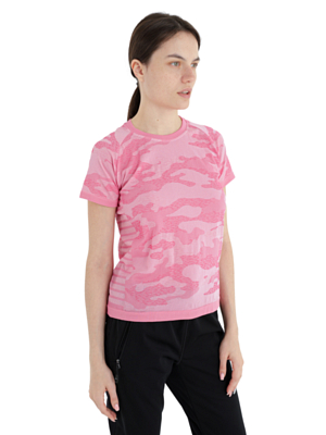 Футболка беговая Accapi Ecocycle Women'S Short Sleeve Shirt Camo Pink/Silver
