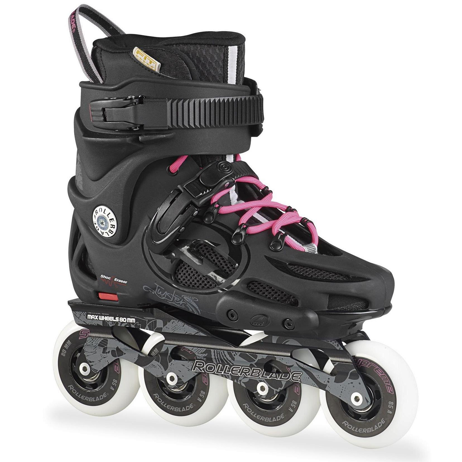 Роликовые коньки Rollerblade TWISTER 80 W- BLACK/PINK FLUO / чёрный/розовый