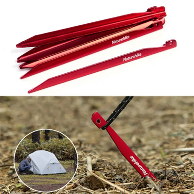 Колышки для палатки Naturehike V-Shaped Aluminium Peg (8 Pcs) Red