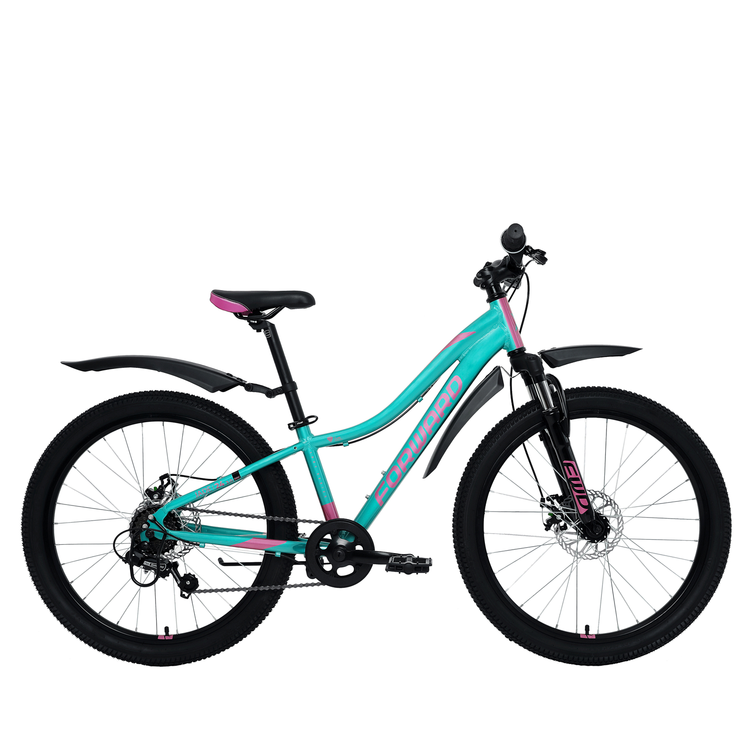 Велосипед Forward Jade 24 2.0 D 2022 бирюзовый/розовый