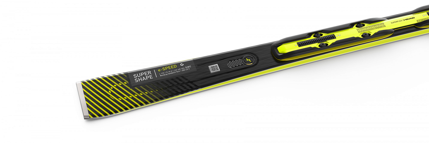 Горные лыжи с креплениями HEAD 2021-22 Supershape e-Speed SF-PR+PRD 12 GW BRAKE 85 [F] Black/Neon Yellow