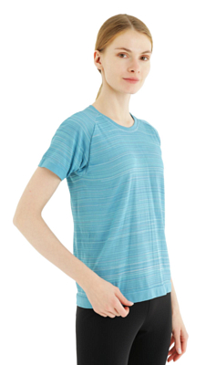 Футболка беговая Accapi Ecocycle Women'S Short Sleeve Shirt Scrapes Sea/Turquoise