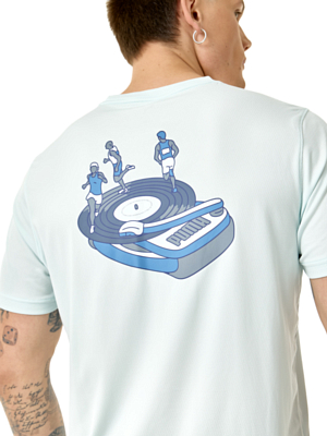 Футболка беговая Puma Graphics Slogan Peaceful Blue