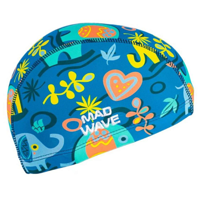 Шапочка для плавания MAD WAVE Elephant Синий